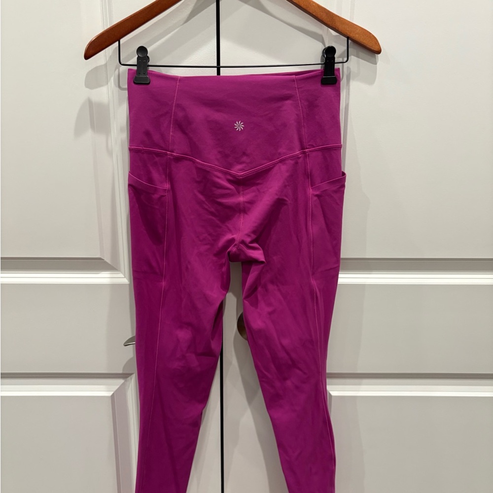 Athleta Small Fuchsia Salutation Stash Tight Leggings